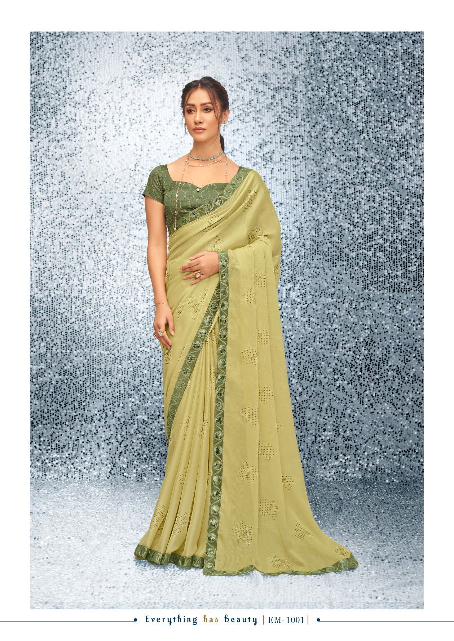 Stavan Emily Fancy Stylish Party Wear Chiffon Saree Collection